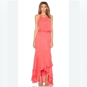 Elegant Coral Maxi Dress